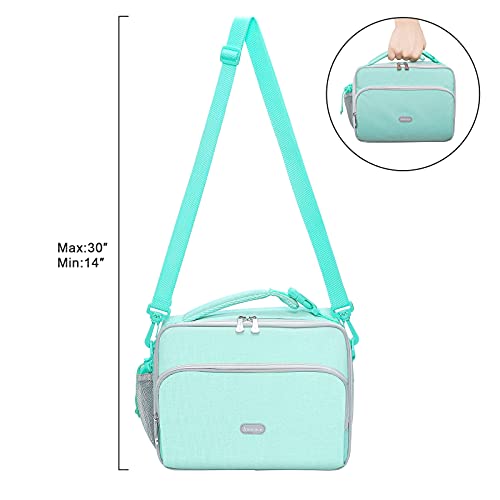 Amersun Lunch Bag for Kids - Padded Insulated Lunch Box with Adjustable Shulder Strap & 2 Pockets for Girls Boys Toddler School, Light Blue - Image 2