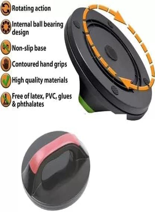 FAGVA Rotating Push up Bar - Abdominal Fitness Exercise - 360 Degree Non Slip Arm Strength Fitness Exercise - Reduce Wrist Strain For Home - GYM (Black, ABS) (360 Rotating Push Bar - Image 4