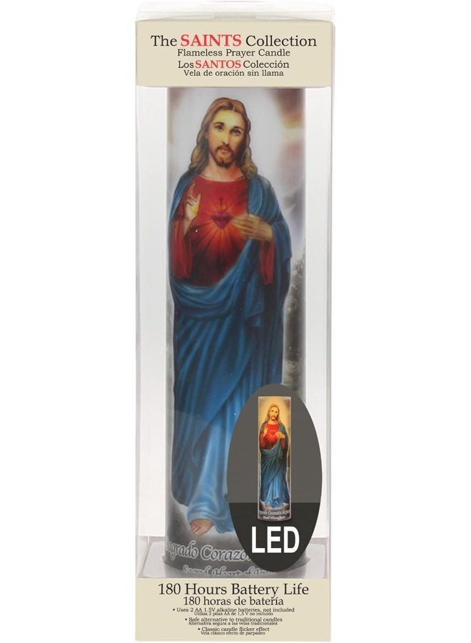 Stonebriar Jesus Flameless LED Devotional Prayer Candle with Automatic Timer, Unique Religious Decoration for Home, Office, or Place of Worship 8 Inches - Image 5