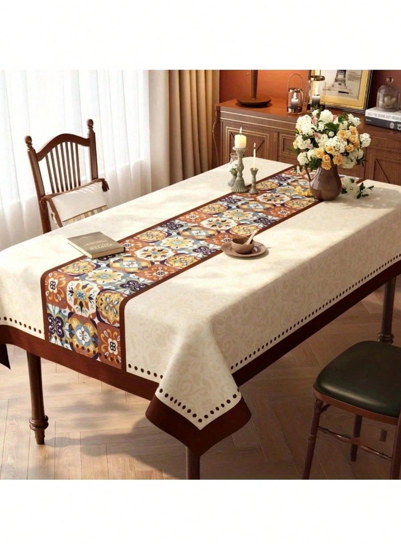 Beauenty - A tablecloth with a floral design, designed in distinctive and classic colors to add a special and eye-catching touch to your table. Dimensions: (220*140) - Image 1