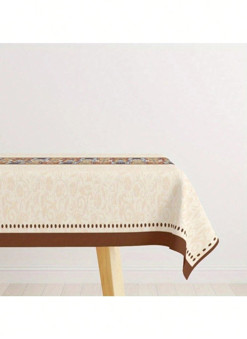 Beauenty - A tablecloth with a floral design, designed in distinctive and classic colors to add a special and eye-catching touch to your table. Dimensions: (220*140) - Image 1