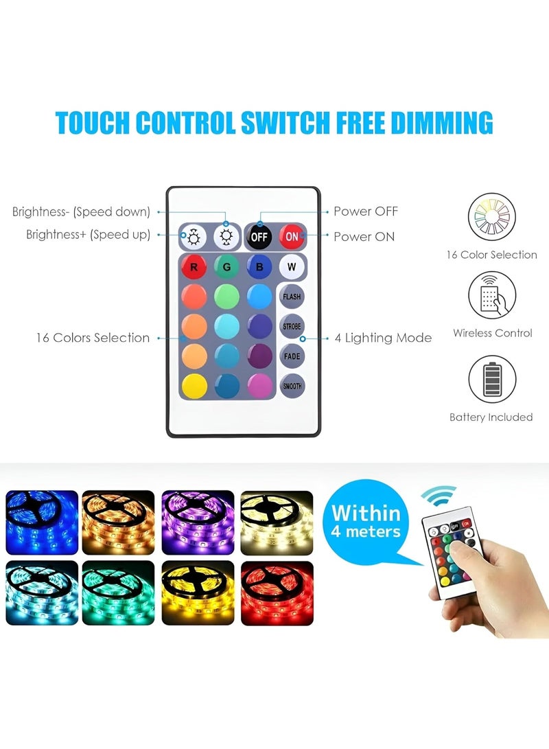 شريط إضاءة LED 5050 RGB بطول 5 أمتار يعمل بوصلة USB – شريط إضاءة مرن مقاوم للماء ومتغير الألوان مع ريموت تحكم – إضاءة ديكور مثالية لغرفة النوم والمطبخ والتلفزيون - Image 5