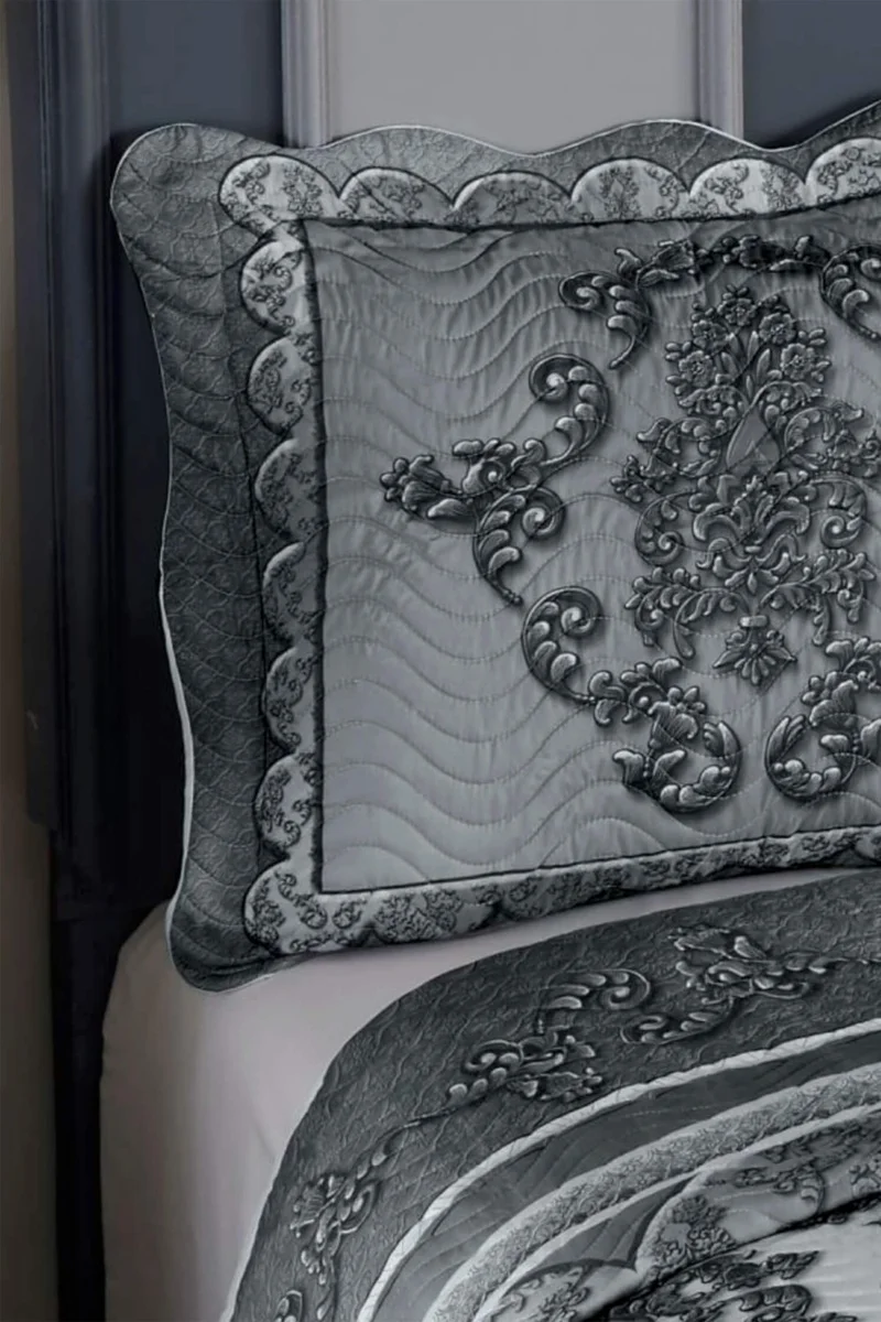 فافورا My cover is Sophia Double Quilted Bedspread Set - Anthracite
