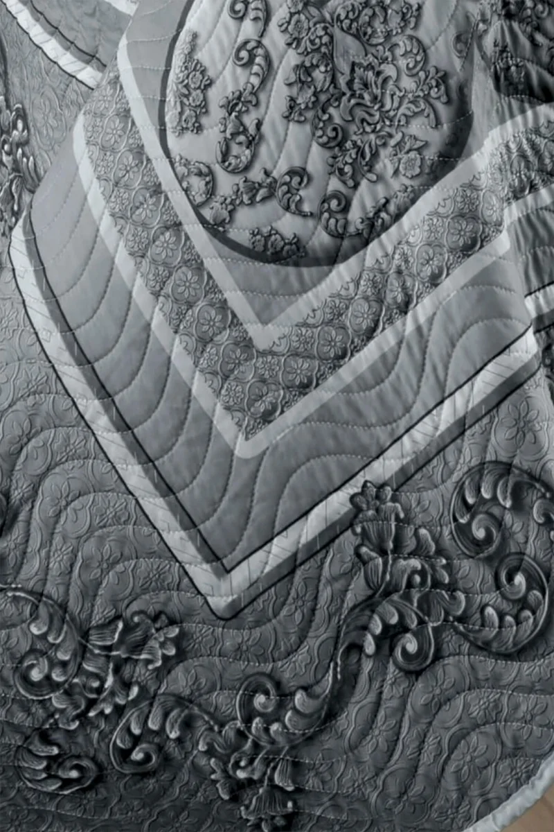 فافورا My cover is Sophia Double Quilted Bedspread Set - Anthracite