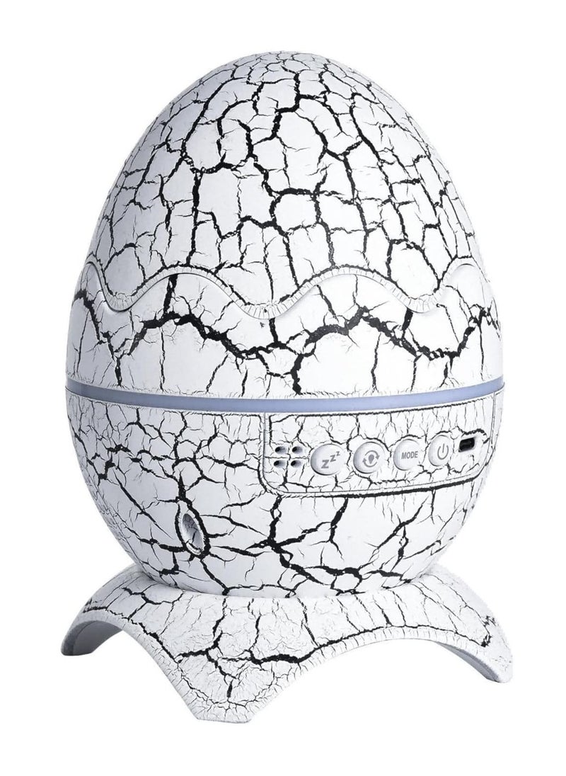 3D Dinosaur Egg Bluetooth Speaker with Night Light Projector Multicolor LED Light & Music Sync, Perfect for Kids Room, Bedroom, and Party Décor, Star Projector for Bedroom, Remote Control White Noise Bluetooth Speaker