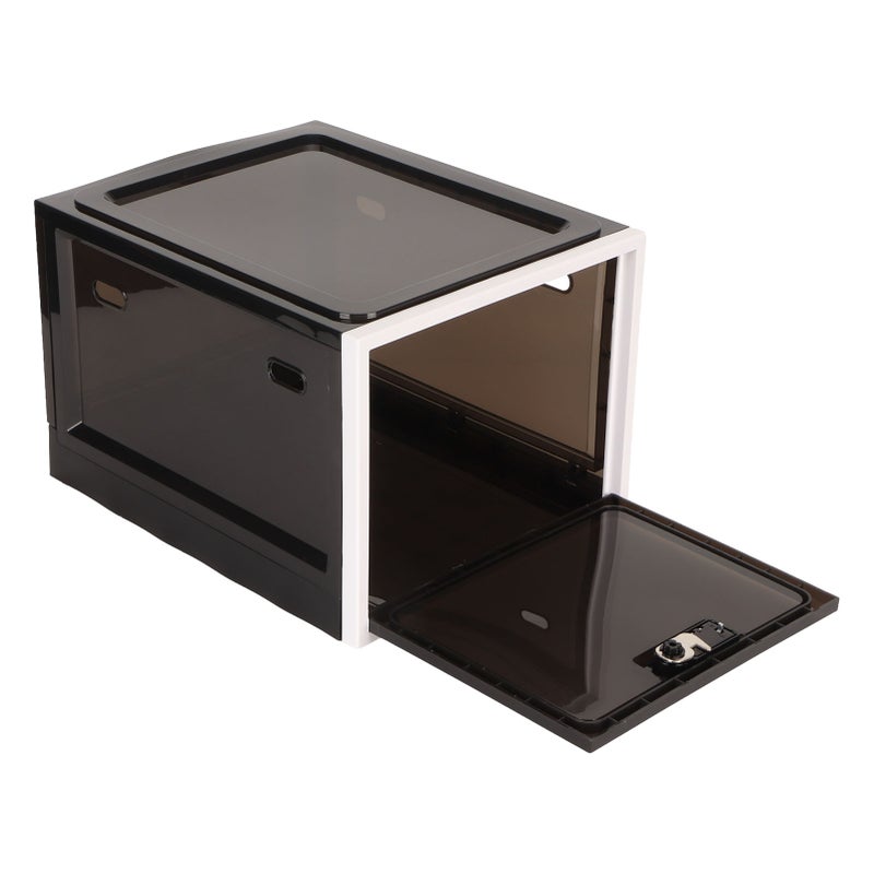 Lock Box Clear Food Storage Container Medicine Case with 3 Digit Combination Lock for Home Black White - Image 5