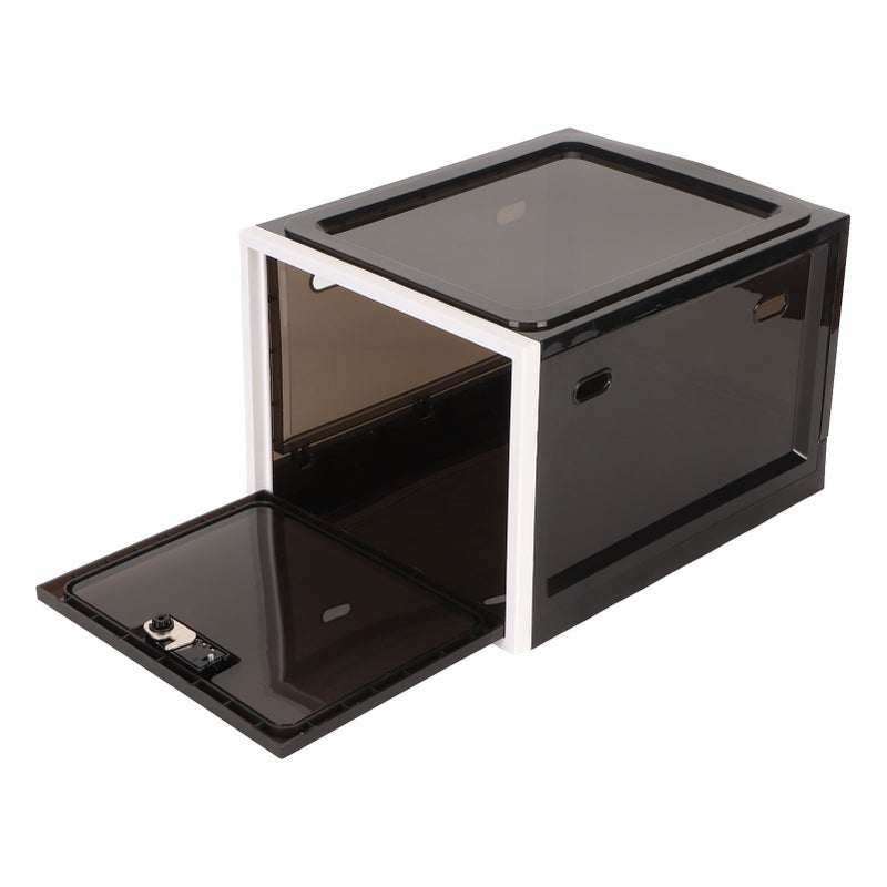 Lock Box Clear Food Storage Container Medicine Case with 3 Digit Combination Lock for Home Black White - Image 4