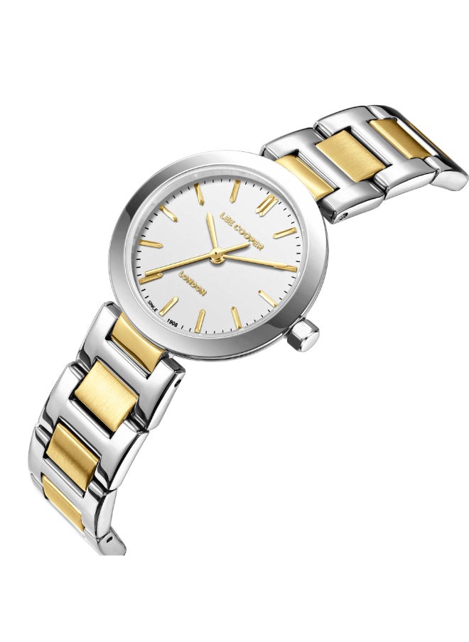 Lee Cooper ساعة لي كوبر النسائية، شاشة تناظرية وحزام معدني - LC08032.220، لونين  - Image 4
