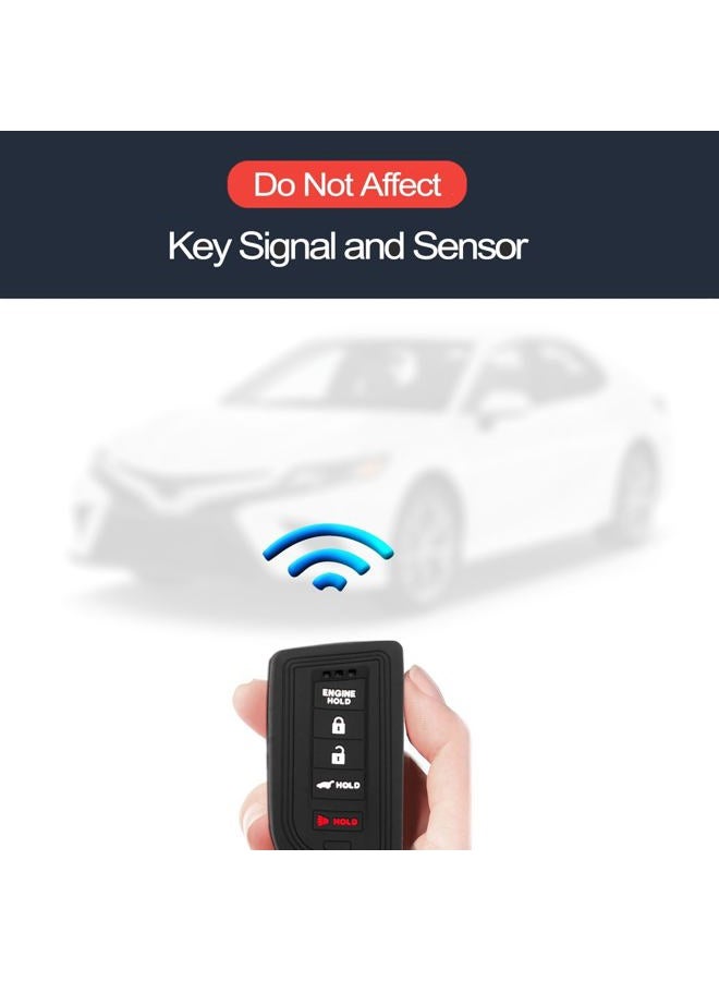 INFIPAR 2pcs Compatible with 2022 Acura MDX RDX with Engine Hold Smart 5 Buttons Silicone FOB Key Case Cover Protector Keyless Remote Holder - Image 5