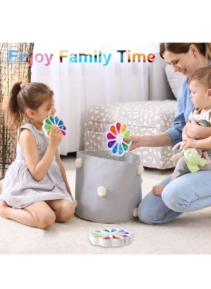 LEDIN - Flower Push Pop It Pop Bubble Fidget Toys, Early Simple Dimple Educational Toy for Anxiety Color Recognition Educational Toys for Kids Stress Relief Anti-Anxiety ADHD Fidget Toy - Image 1