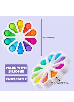 LEDIN Flower Push Pop It Pop Bubble Fidget Toys, Early Simple Dimple Educational Toy for Anxiety Color Recognition Educational Toys for Kids Stress Relief Anti-Anxiety ADHD Fidget Toy  - Image 2
