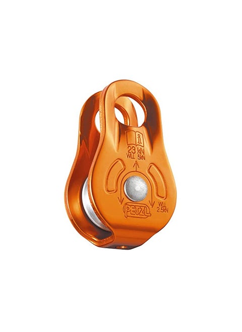 Petzl FIXE Pulley - Versatile Compact Pulley with Fixed Side Plates for Hauling and Rigging - Orange