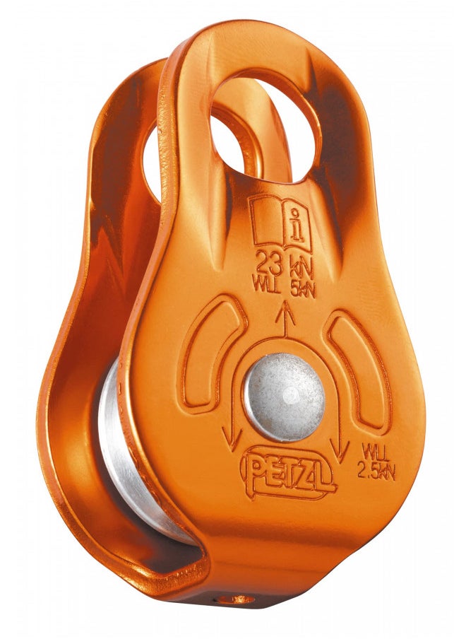 Petzl FIXE Pulley - Versatile Compact Pulley with Fixed Side Plates for Hauling and Rigging - Orange