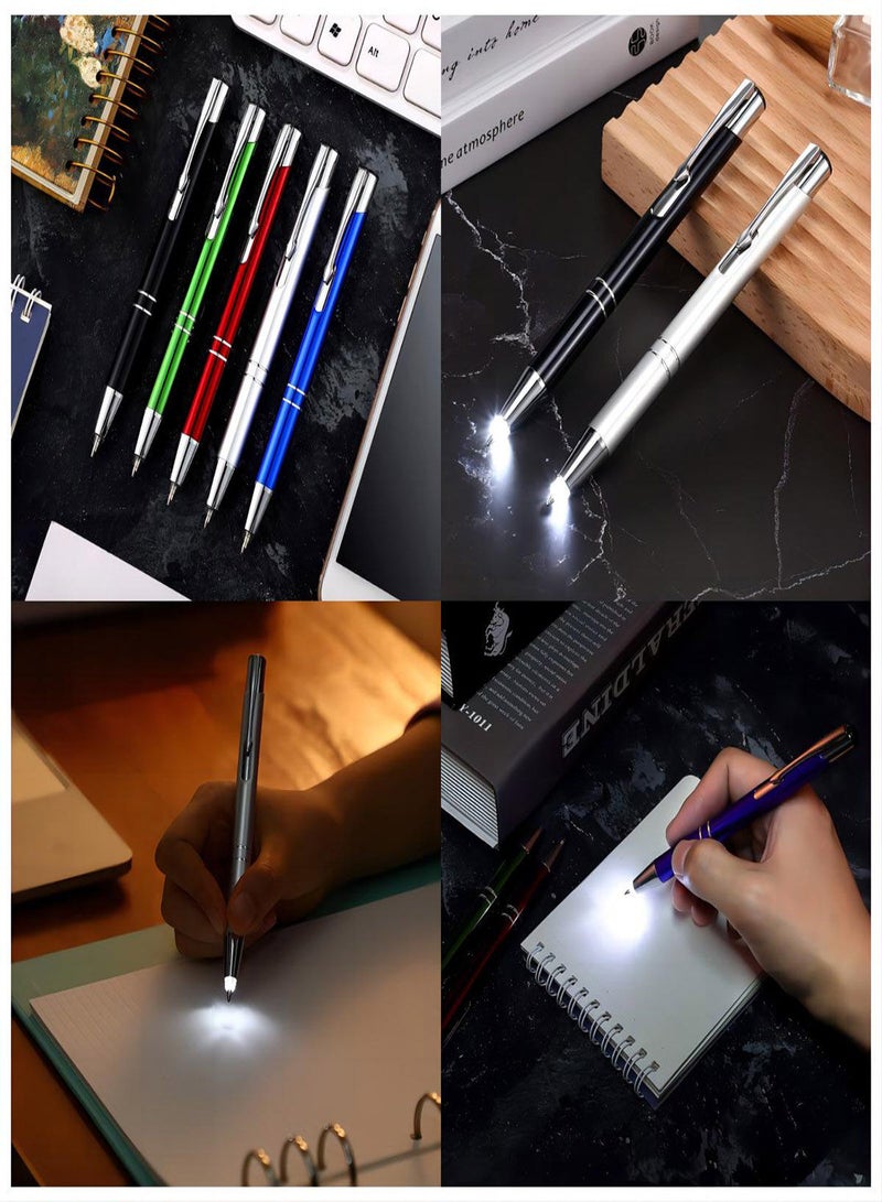 SYOSI LED Light Pen, Light Ballpoint Pen, 5Pcs Flashlight Light Pen LED Penlight Light Up Pen for Writing in the Dark, for Home Office Schools Nurses, Metallic Pens Invisible Pen with Light - Image 3