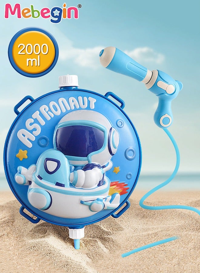 MEBEGIN Kids Backpack Water Gun with 6-8 Meters Range, Water Blaster and Backpack with A Capacity of 2000ml and Adjustable Straps for Comfort and Control, Super Water Pistol, Fun Beach Toy - Image 2