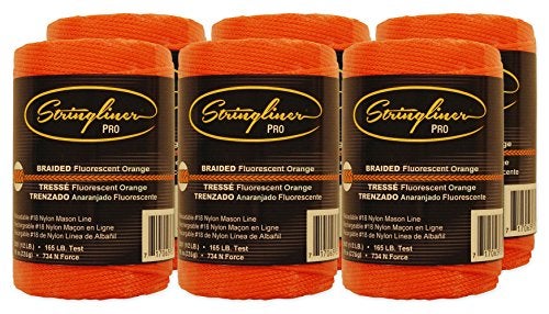 Stringliner Braided Mason Line Replacement Roll Contractor Pack 500' - Orange (Pack of 6) - SL35459CPK - Image 1