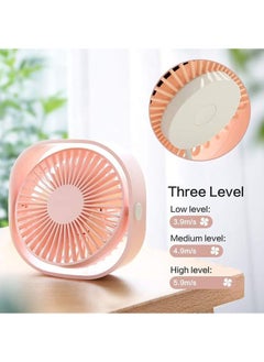 Arabest Small Personal USB Desk Fan,3 Speeds Portable Desktop Table Cooling Fan Powered by USB,Strong Wind,Quiet Operation,for Home Office Car Outdoor Travel (Cherry Pink)  - Image 4