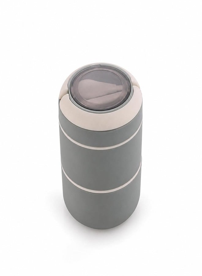 Gcrox Smart Stack 2 Layer Protable Lunch Box Stainless Steel Airtight Leak-Proof Lunch Box for Office, School, Picnic - 800ml (Smart Stack 2 Layer) - Image 2