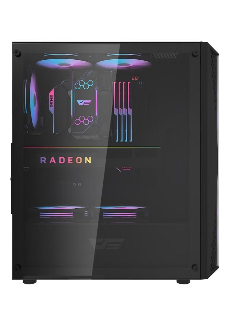 DarkFlash Darkflash DK352 PLUS Luxury ATX/MATX/ITX Gaming PC Case With, Pre-Installed 4 * 120MM ARGB Fans, Transparent Glass Front Panel, USB 3.0 Computer Case Support 360mm Radiator, Computer Case (Black) - Image 2