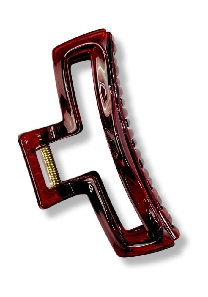 Glitters Minimalist Elegance Hair Claw Clip - Dark Brown, Strong Spring, Rectangle Shape - Image 2
