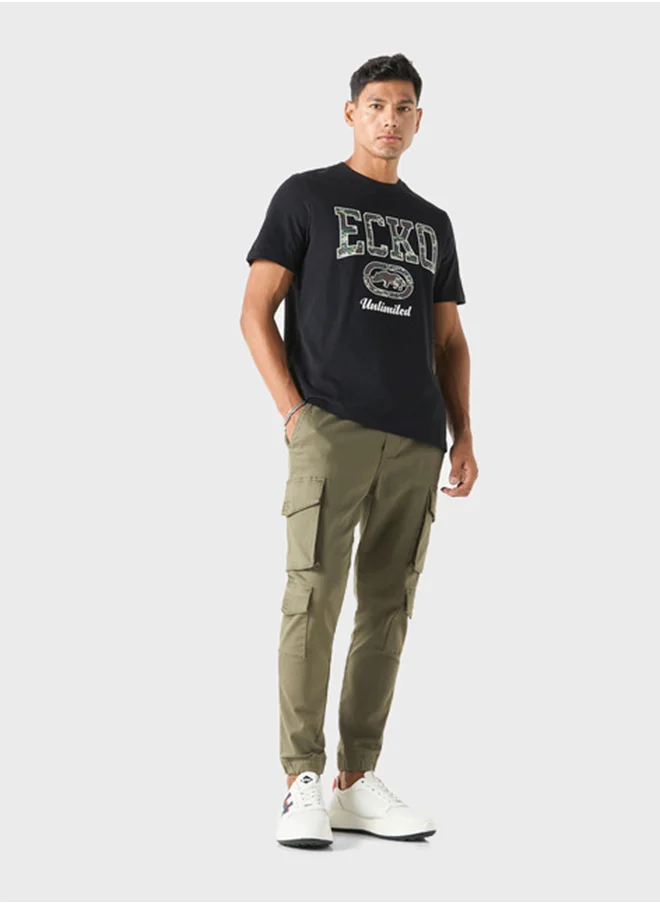 إيكو يو إن إل تي دي. Print T-Shirt With Short Sleeves
