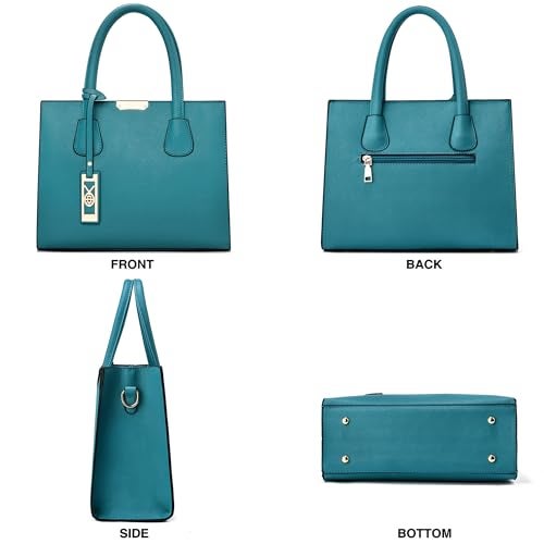 CHICAROUSAL Crossbody Purses and Handbags for Women PU Leather Tote Shoulder Bags Top Handle Satchel (Peacock Blue) - Image 4