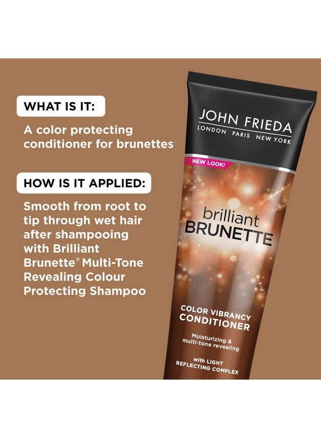 John Frieda Brilliant Brunette Multi-Tone Revealing Color Protecting Conditioner, for maintaining Color Treated Hair, Anti-Fade Conditioner, 8.45 oz, with Sweet Almond Oil and Crushed Pearls - Image 3