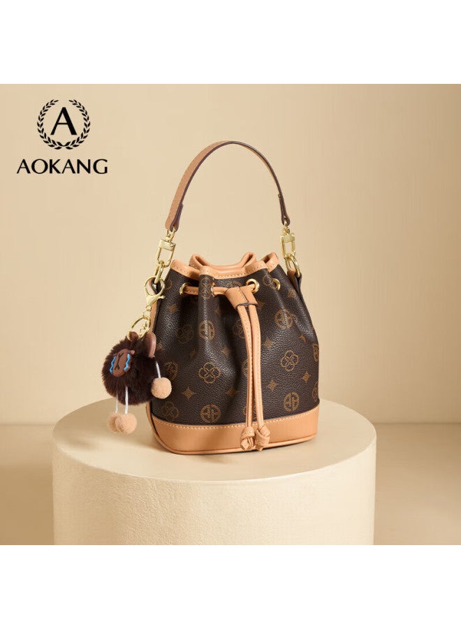 Aokang Women's Handbag, Trendy Bucket-style Luxury Tote Bag, Light Luxury Crossbody Shoulder Bag, Birthday Gift For Girlfriend Or Wife - Image 1