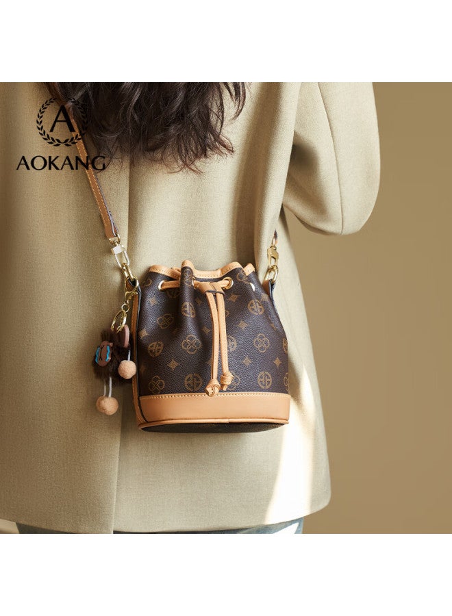 Aokang Women's Handbag, Trendy Bucket-style Luxury Tote Bag, Light Luxury Crossbody Shoulder Bag, Birthday Gift For Girlfriend Or Wife - Image 4