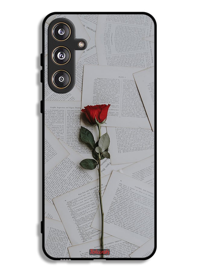 Tolwak Samsung Galaxy F55 5G Protective Case Cover Rose On Papers - Image 1