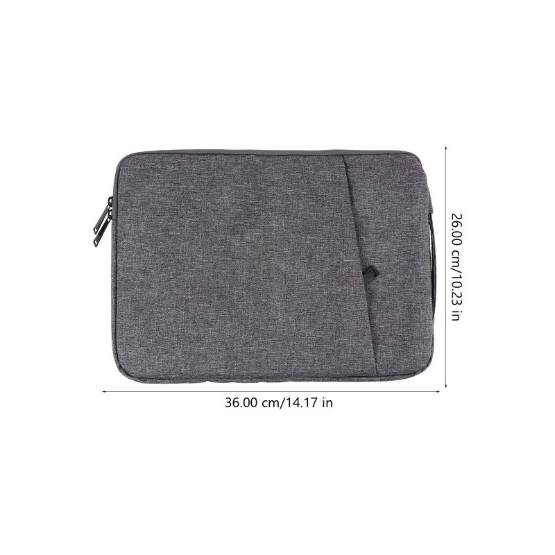 13.3 Inch Laptop Sleeve Case Protective Portable Computer Bag for Travel Work Dark Grey - Image 3