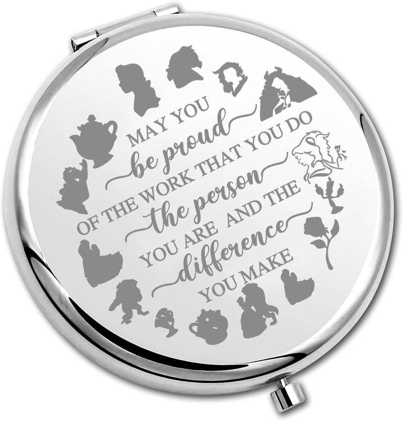 PLITI Beauty Beast Gift Belle Fan Gift May You Be Proud of The Work That You Do Princess Belle Compact Mirror (Be Proud Beauty CM)