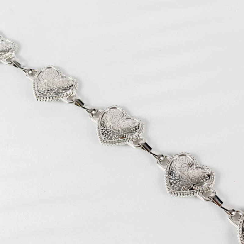 The Black Pearl Accessories Silver Metal Waist Belt For Her - Image 4