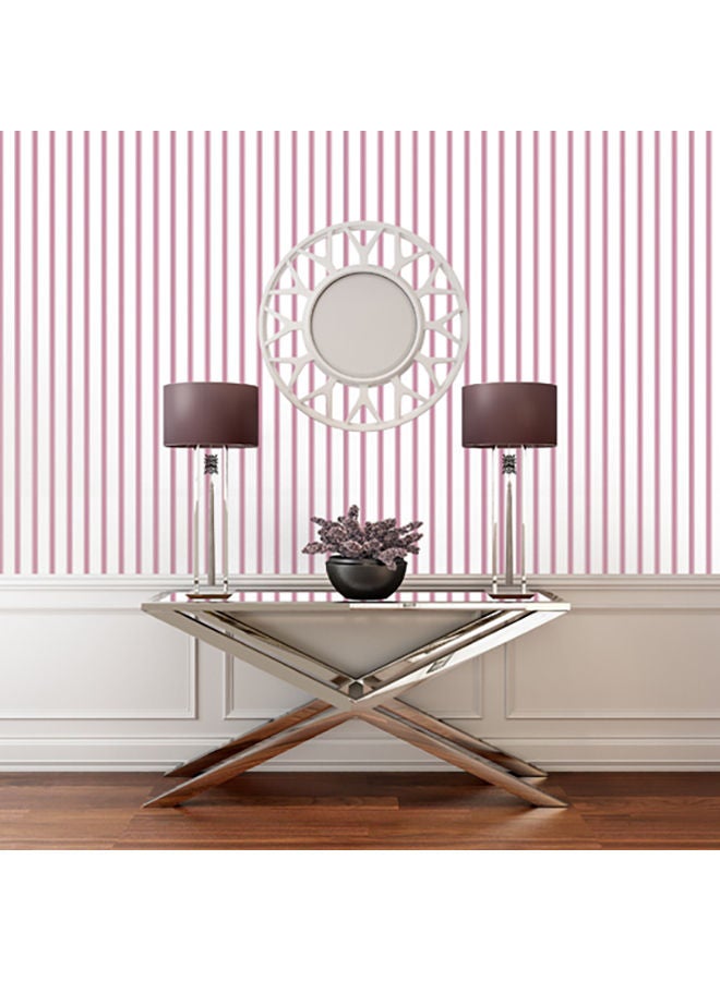 NIBEMINENT Stylish Non Woven Home Wallpaper Pink/White 53 x 1000centimeter  - Image 2
