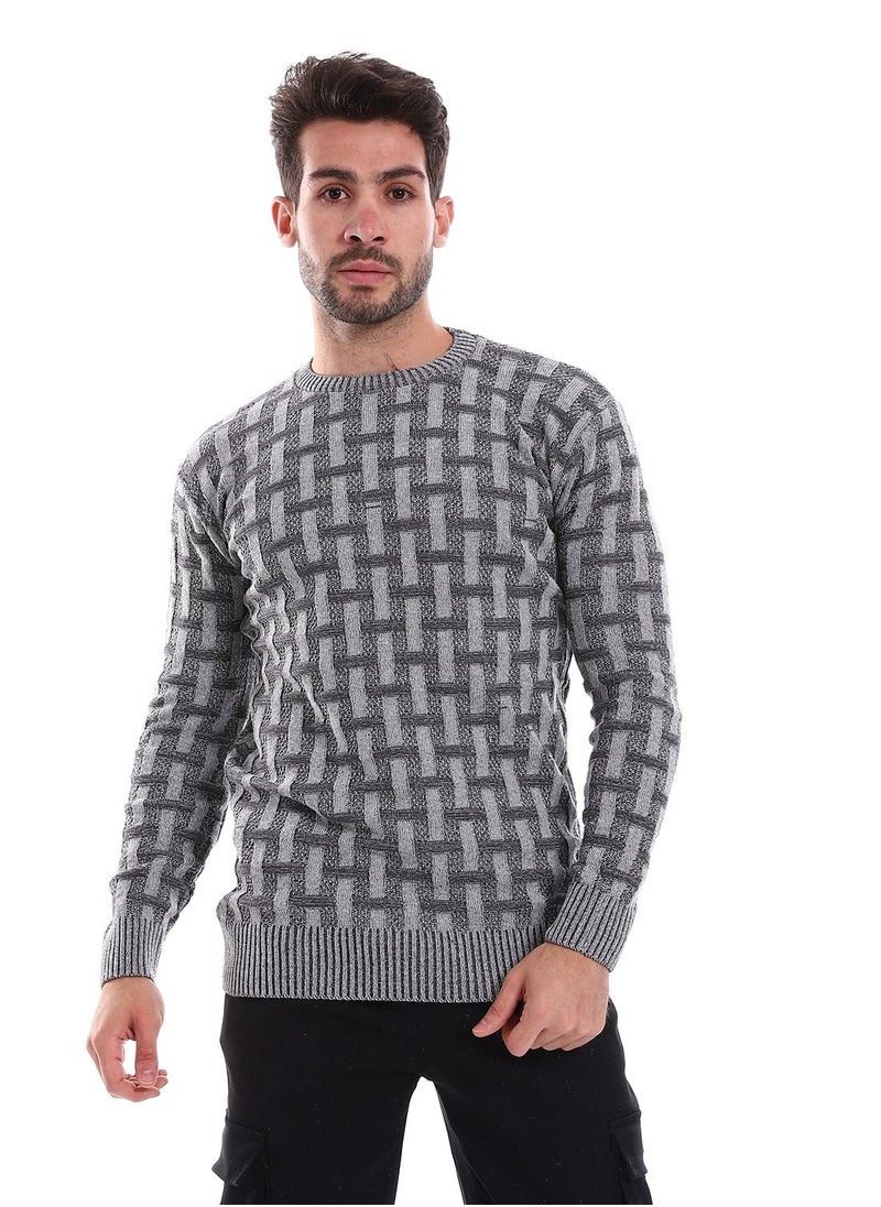 Caesar - Wool Mens Pullover With Multi Design - Image 1