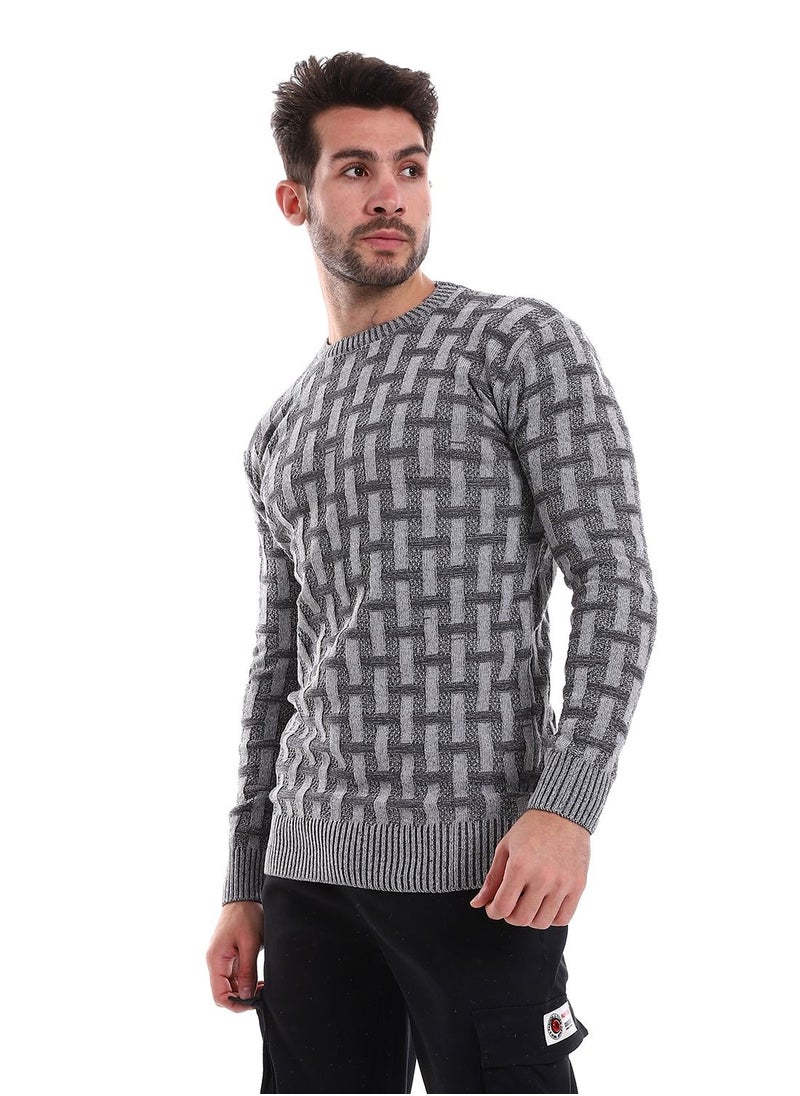 Caesar - Wool Mens Pullover With Multi Design - Image 1