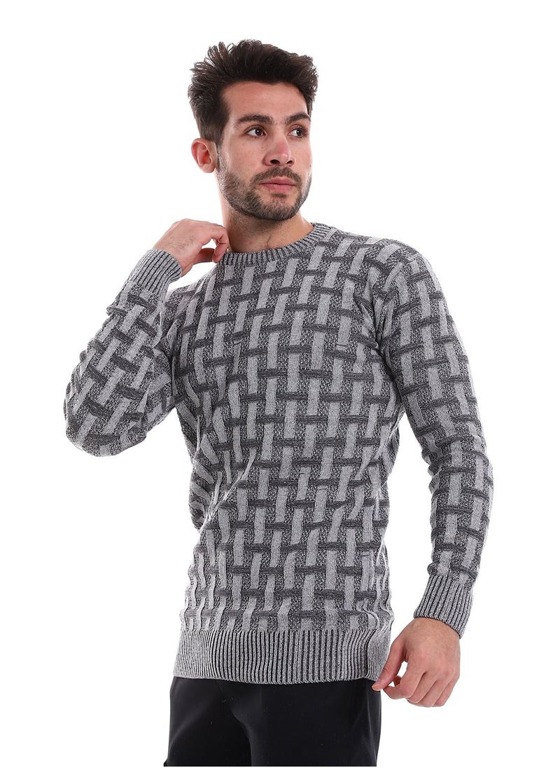 Caesar - Wool Mens Pullover With Multi Design - Image 1