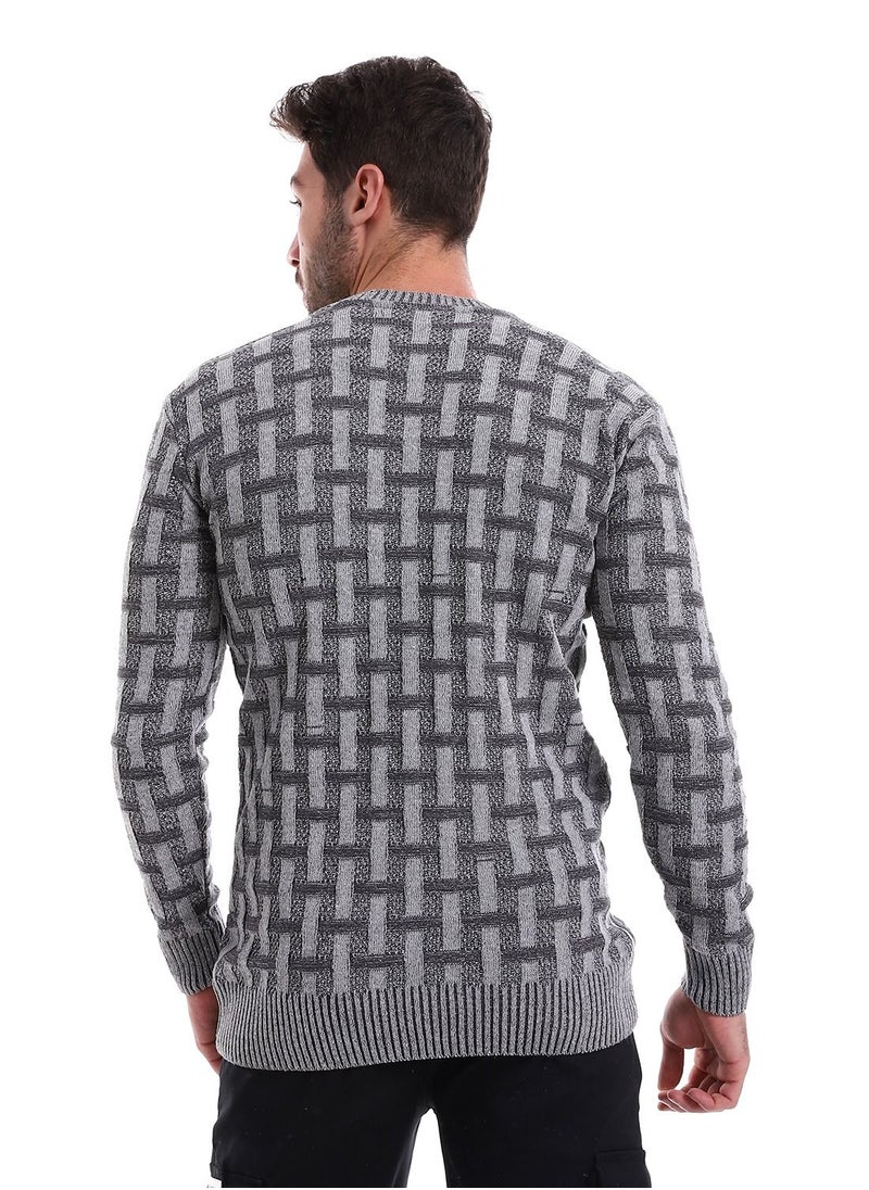 Caesar - Wool Mens Pullover With Multi Design - Image 1