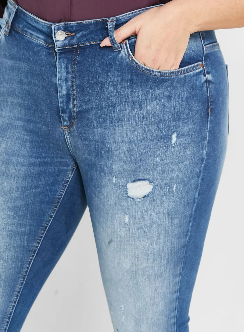 Only Carmakoma Ripped Skinny Jeans