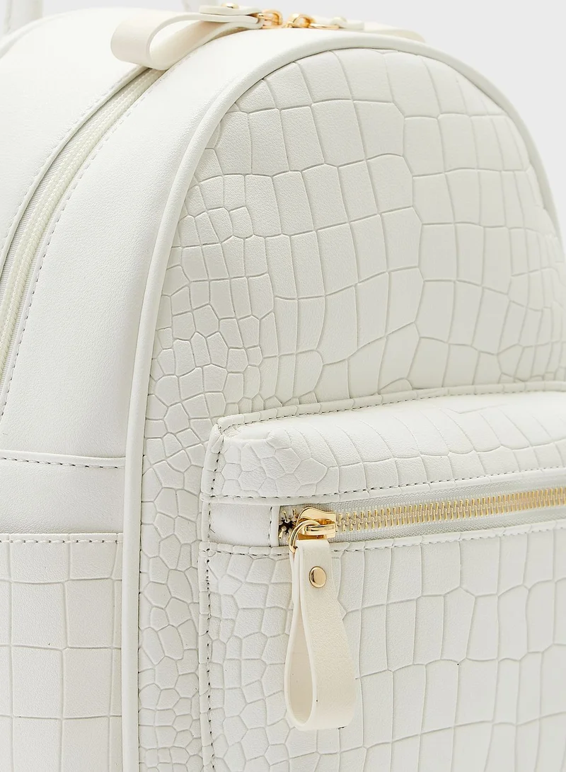 Ginger Croc Effect Backpack