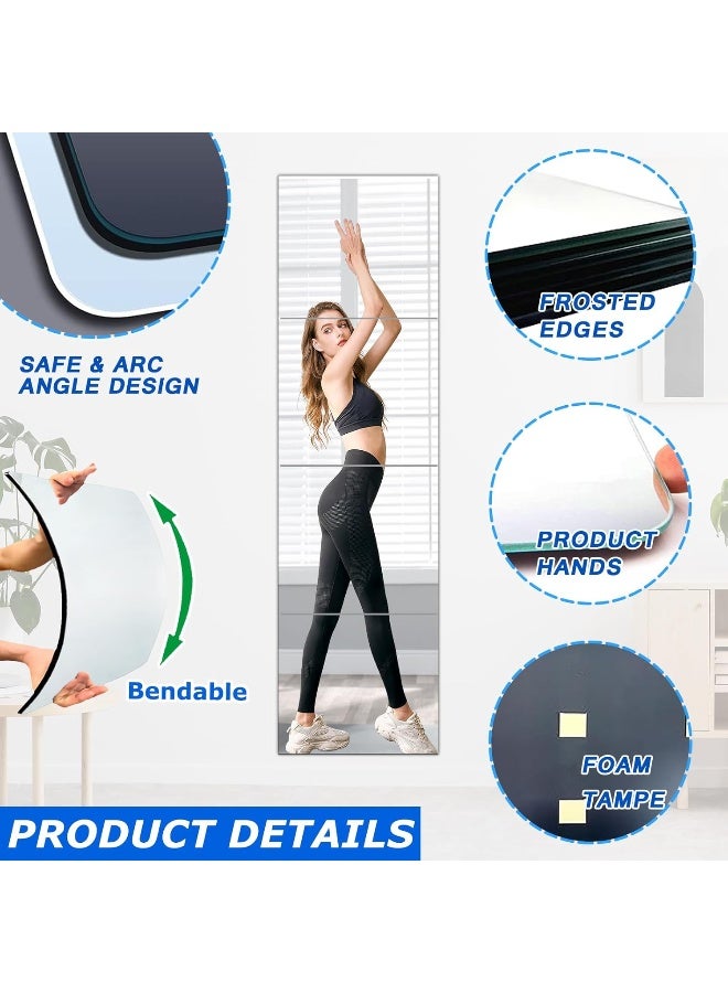 TPGP Acrylic Wall Mirror, Self-Adhesive, Shatterproof, Flexible, Hd, Silver, 4-Pack, 20 Cm X 20 Cm Square, Frameless, Minimalist, Bedroom Dressing Mirror - Image 5