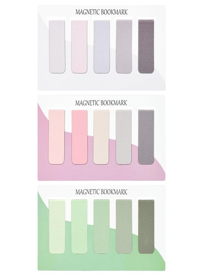 SAYEEC 15 Pieces Magnetic Bookmarks Solid Colors Bookmark Clips Magnet Page Markers Folded Cute Book Marks Teacher Appreciation Mother's Day Valentine's Day Birthday Gift for Women Book Lovers Reading - Image 1