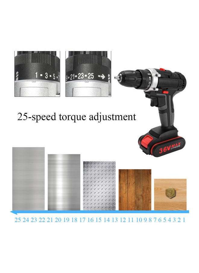 Y&D - 36V Wireless Multi-functional Electric Impact Cordless Drill Multicolour 27.5 x 6.5 25cm - Image 1