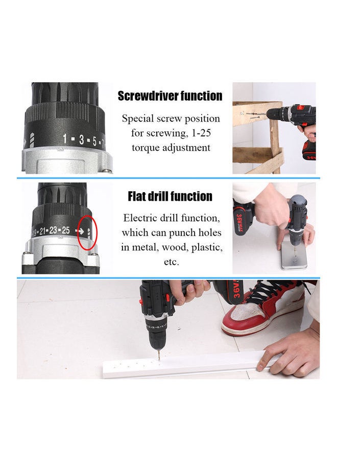Y&D - 36V Wireless Multi-functional Electric Impact Cordless Drill Multicolour 27.5 x 6.5 25cm - Image 1