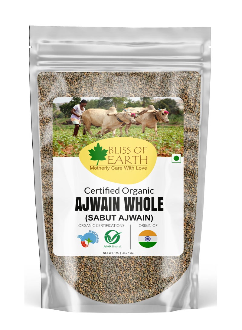 BLISS OF EARTH 1KG Carom Seeds Ajwain BIndian Spices & Masala For Better Hair Skin Health & Cooking - Image 1