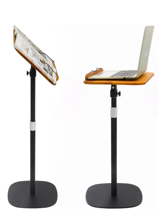 1.3m Retractable Natural Wooden Quran Stand, Portable Detachable Reading Stand, 180° Adjustable Book Holder, Durable and Flexible Bookstand for Laptop and Tablet - Image 1