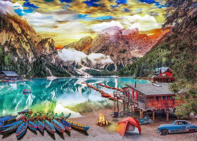 Nattork Jigsaw Puzzles 2000 Pieces for Adults Families Lakeside View Pieces Fit Together Perfectly - Image 3