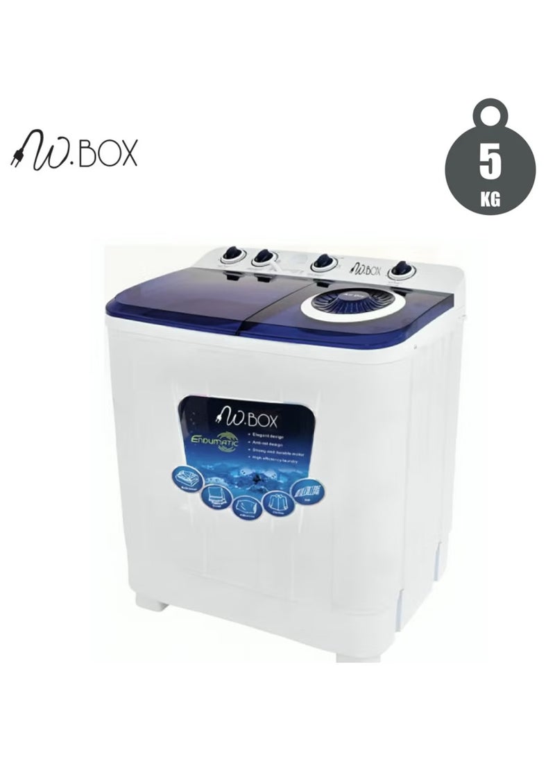 دبليو بوكس غسالة دبليو بوكس ​​بحوضين سعة 5 كجم باللون الأبيض - WB6070L - Image 1