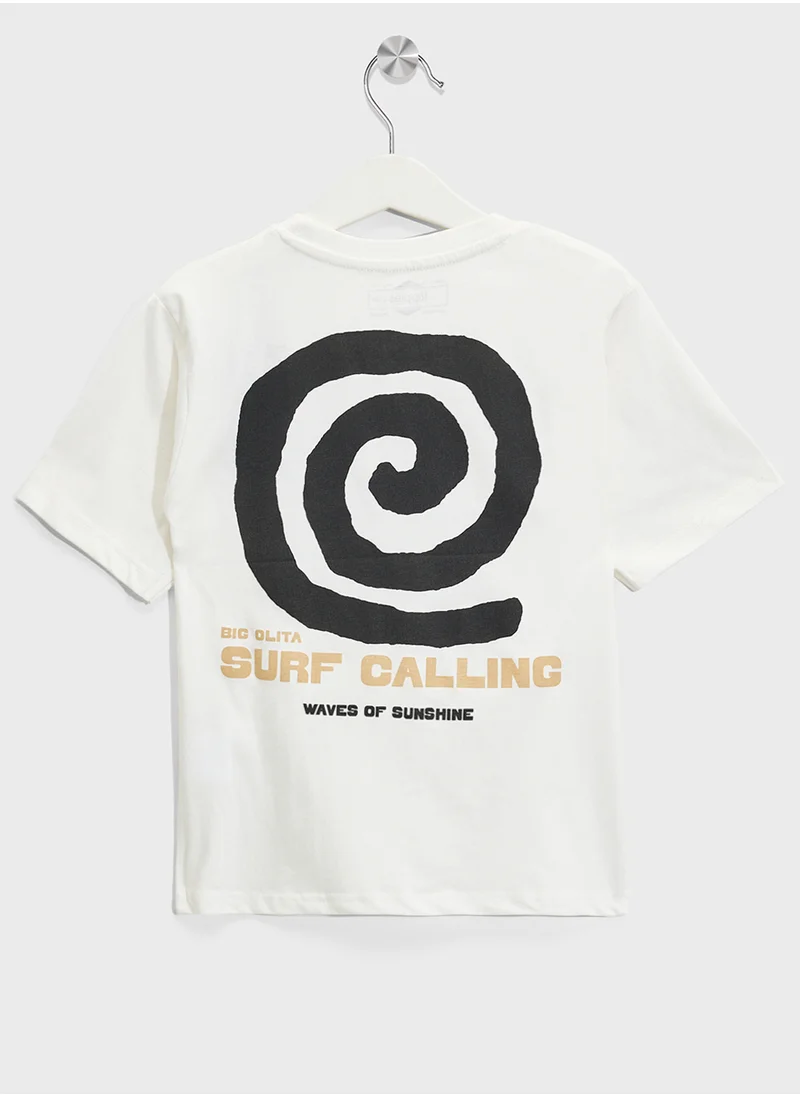 ريبلز مع نمشي Boys Drop Shoulder T-shirt