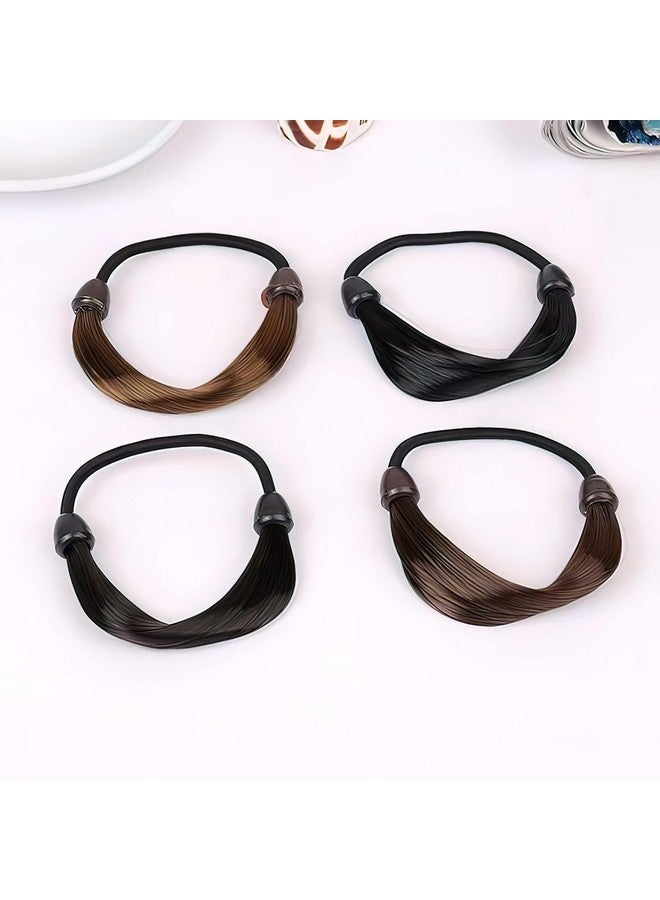 Diversa 8 Pcs Wig Imitation Head Ropes Invisible Hair Band In A Ponytail Hair Ties For Women Ponytail Holders Rubber Band Women's Tiara Hair Accessories - Image 2